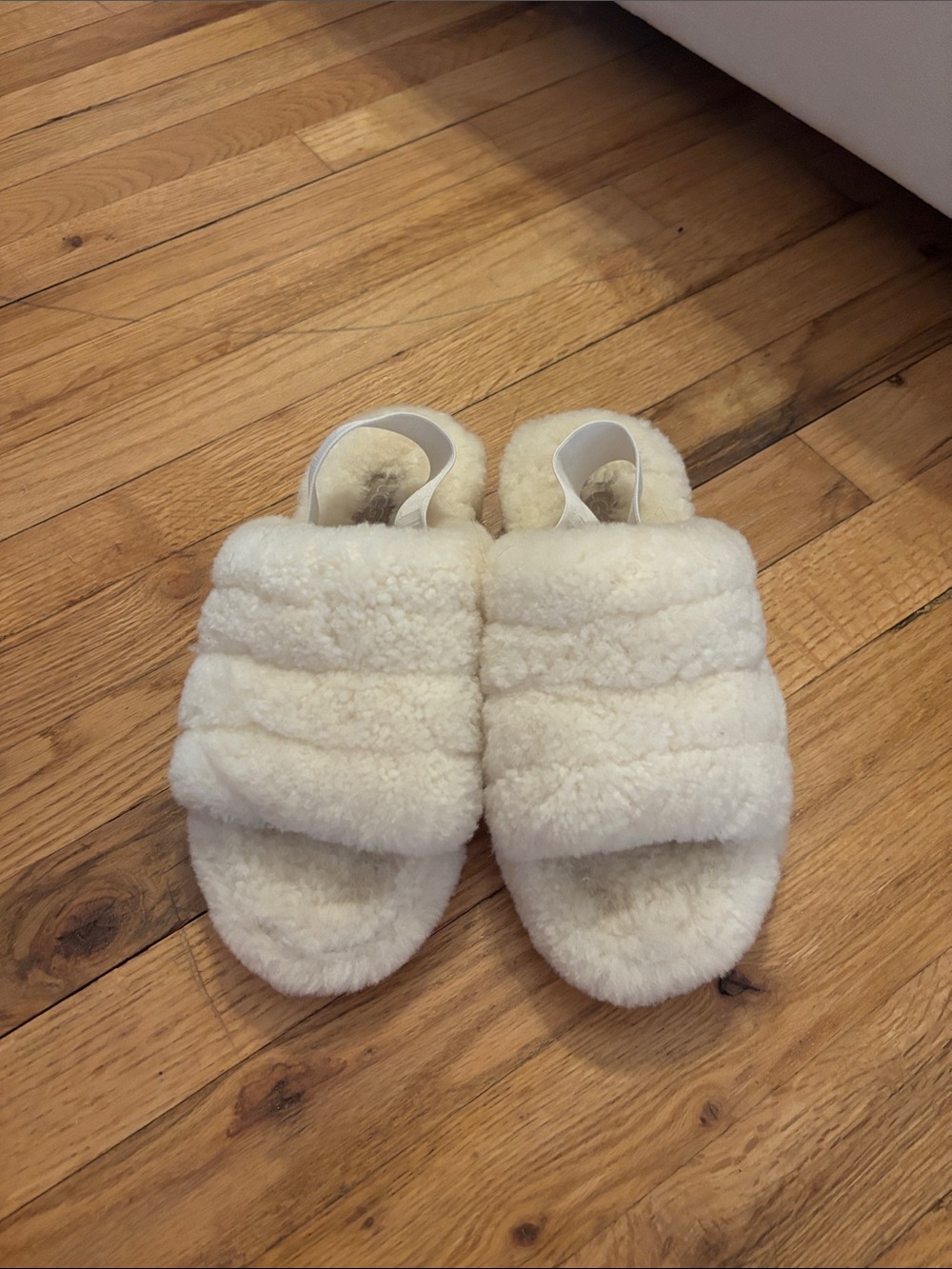 UGG Cream Shearling Slide Slippers